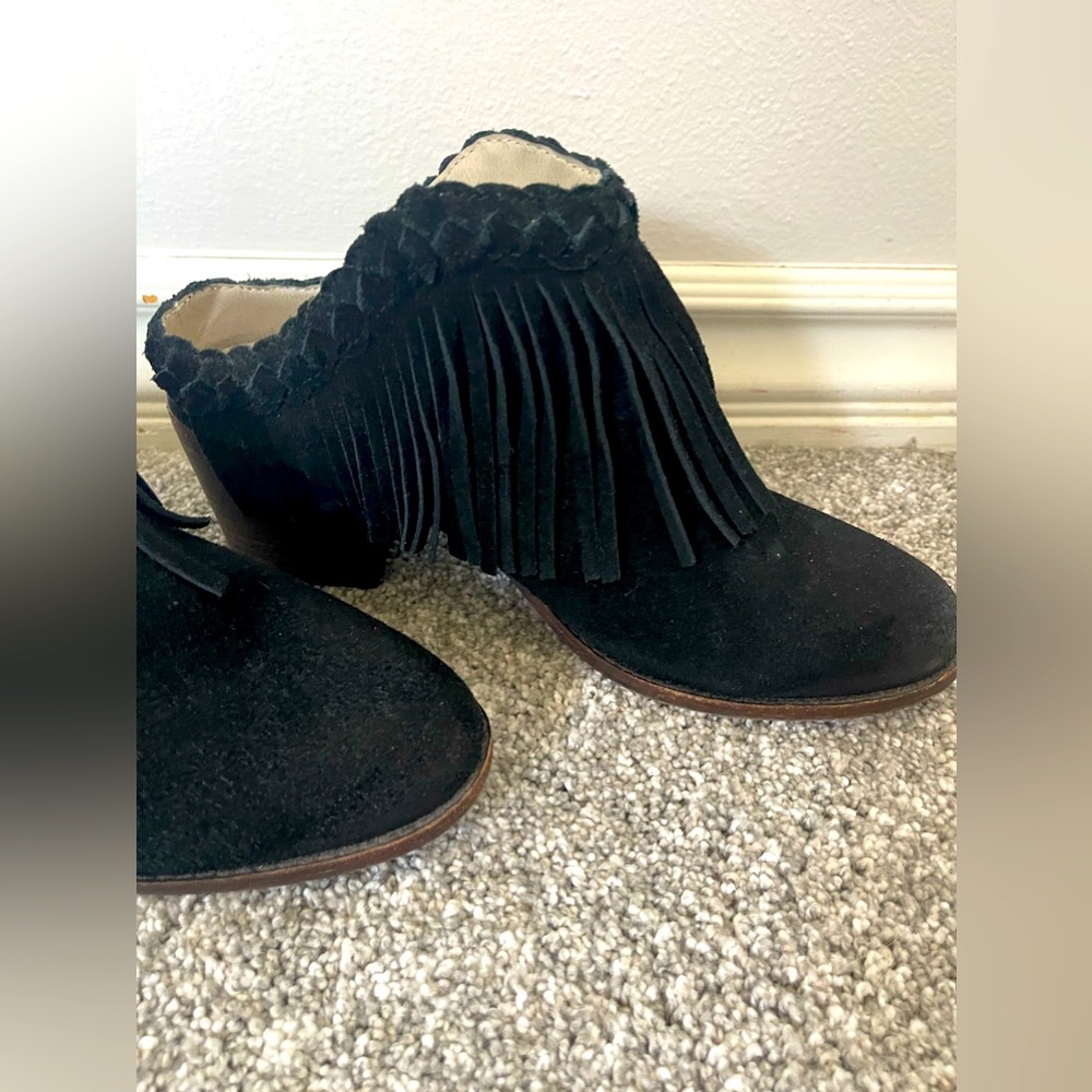 Soho Cobbler Fringed Suede Clog/Mule Western Boho 8.5
